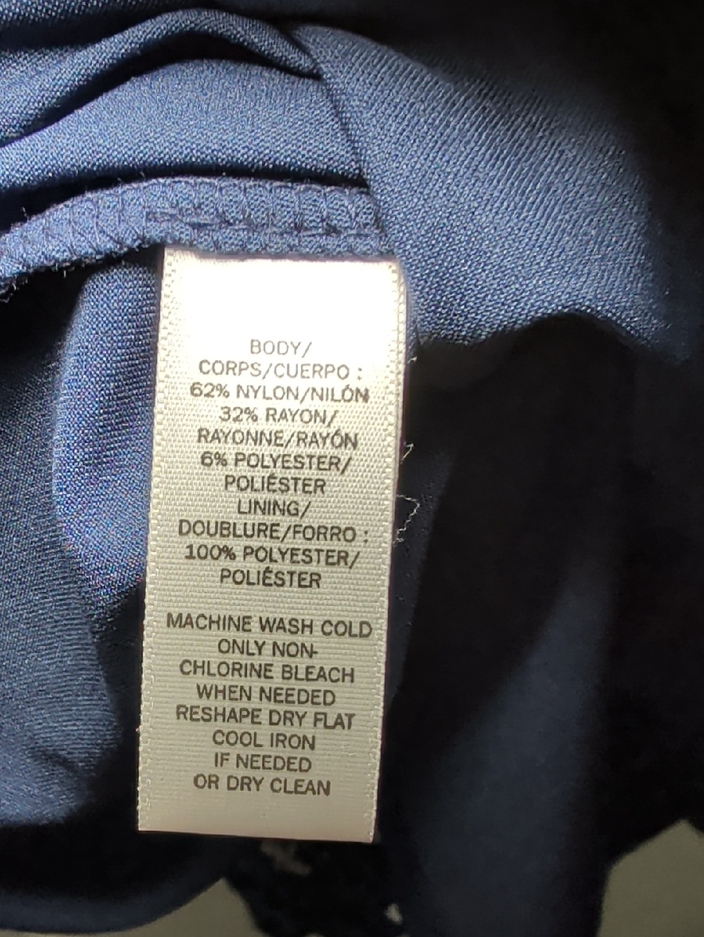 LOFT Navy Lace Eyelet Bell-sleeve Top Silver Embroidery Office Women's Size M - Picture 6 of 7